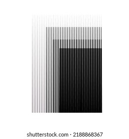 Rectangle Logo with lines.Modern art design .Black Vector stripes .Straight speed lines .Geometric shape. Wall art .