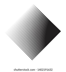 Rectangle Logo with lines.Square unusual icon Design .Black Vector stripes .Geometric shape.