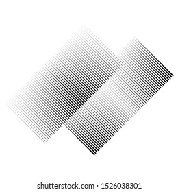 Rectangle Logo with lines.Square unusual icon Design .Black Vector stripes .Geometric shape.