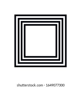Rectangle Logo with lines.Square unusual icon Design .frame with Vector stripes .