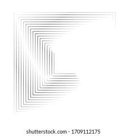 Rectangle Logo mit Linien.Quadratisches ungewöhnliches Symbol Design .frame mit Vektorillustration Streifen .