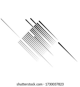 Rectangle Logo with lines.Square unusual icon Design .Black Vector stripes .Geometric shape.