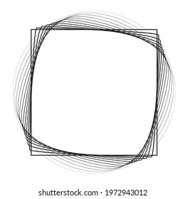 Rectangle Logo with lines.Square unusual icon Design .frame with Vector stripes .