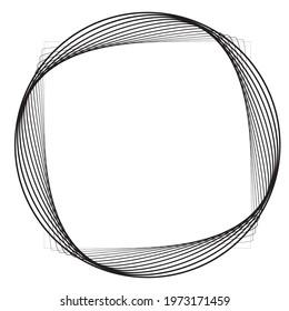 Rectangle Logo with lines.Square unusual icon Design .frame with Vector stripes .