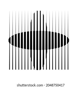 Rectangle Logo with lines.Square unusual icon Design .Black Vector stripes .Geometric shape.