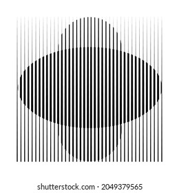 Rectangle Logo with lines.Square unusual icon Design .Black Vector stripes .Geometric shape.