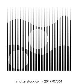 Logotipo Rectangle con líneas.Icono cuadrado inusual Diseño .Bandas vectoriales negras .Forma geométrica.