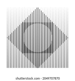 Rectangle Logo with lines.Square unusual icon Design .Black Vector stripes .Geometric shape.