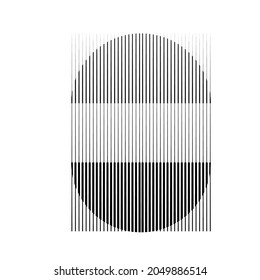 Rectangle Logo with lines.Square unusual icon Design .Black Vector stripes .Geometric shape.