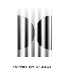 Logotipo Rectangle con líneas.Icono cuadrado inusual Diseño .Bandas vectoriales negras .Forma geométrica.