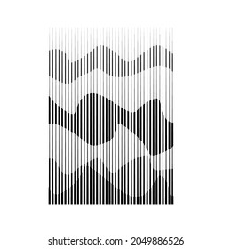 Rectangle Logo with lines.Square unusual icon Design .Black Vector stripes .Geometric shape.