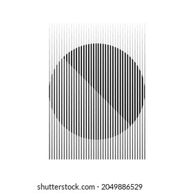 Rectangle Logo with lines.Square unusual icon Design .Black Vector stripes .Geometric shape.