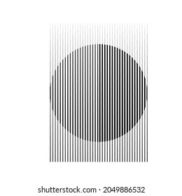 Rectangle Logo with lines.Square unusual icon Design .Black Vector stripes .Geometric shape.