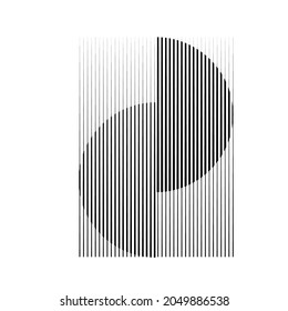 Rectangle Logo with lines.Square unusual icon Design .Black Vector stripes .Geometric shape.