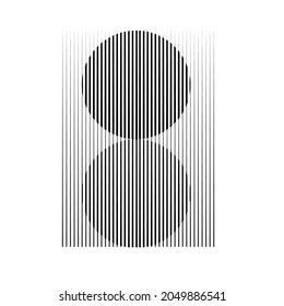 Rectangle Logo with lines.Square unusual icon Design .Black Vector stripes .Geometric shape.