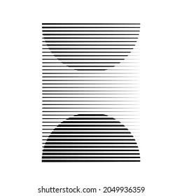 Rectangle Logo with lines.Square unusual icon Design .Black Vector stripes .Geometric shape.