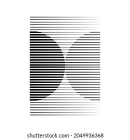 Rectangle Logo with lines.Square unusual icon Design .Black Vector stripes .Geometric shape.