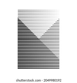 Rectangle Logo with lines.Square unusual icon Design .Black Vector stripes .Geometric shape.