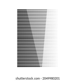 Rectangle Logo with lines.Square unusual icon Design .Black Vector stripes .Geometric shape.