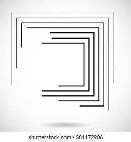 Rectangle Logo With Lines.Square Unusual Icon Design .frame With Vector Stripes .