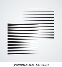 Rectangle Logo with lines.Square unusual icon Design .Black Vector stripes .Geometric shape.