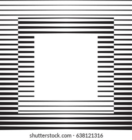 Rectangle Logo with lines.Square unusual icon Design .frame with Vector stripes .