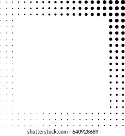 Rectangle Logo with lines.Square unusual icon Design .frame with Vector halftone dots .