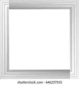 Rectangle Logo with lines.Square unusual icon Design .Black Vector stripes .Geometric shape. Photo border frame