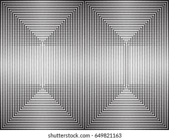 Rectangle Logo with lines.Square unusual icon Design .Black Vector stripes .Geometric shape. Photo border frame