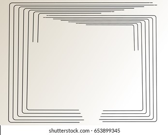 Rectangle Logo with lines.Square unusual icon Design .frame with Vector stripes .