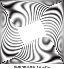 Rectangle Logo with lines.Square unusual icon Design .Black Vector stripes .Geometric shape. Photo border frame