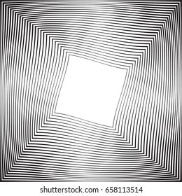 Rectangle Logo with lines.Square unusual icon Design .Black Vector stripes .Geometric shape. Photo border frame