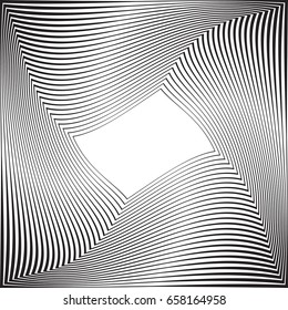 Rectangle Logo with lines.Square unusual icon Design .Black Vector stripes .Geometric shape. Photo border frame