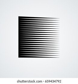 Rectangle Logo with lines.Square unusual icon Design .Black Vector stripes .Geometric shape.
