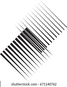 Rectangle Logo with lines.Square unusual icon Design .Black Vector stripes .Geometric shape.