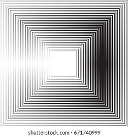 Rectangle Logo with lines.Square unusual icon Design .frame with Vector stripes .
