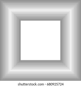 Rectangle Logo with lines.Square unusual icon Design .frame with Vector stripes .
