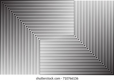 Rectangle Logo with lines.Square unusual icon Design .Black Vector stripes .Geometric shape. Photo border frame