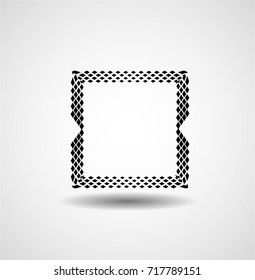 Rectangle Logo with lines.Square unusual icon Design .frame with Vector stripes .