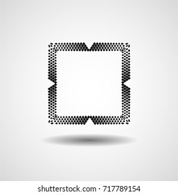 Rectangle Logo with lines.Square unusual icon Design .frame with Vector stripes .
