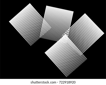 Rectangle Logo with lines.Square unusual icon Design .Black Vector stripes .Geometric shape.