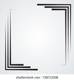 Rectangle Logo with lines.Square unusual icon Design .frame with Vector stripes .