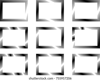 Rectangle Logo with lines.Square unusual icon Design .frame with Vector stripes .