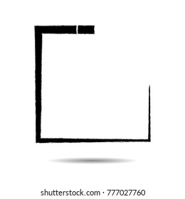 Rectangle Logo with lines.Square unusual icon Design .frame with Vector stripes .