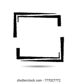 Rectangle Logo with lines.Square unusual icon Design .frame with Vector stripes .