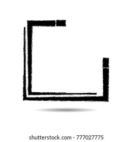 Rectangle Logo with lines.Square unusual icon Design .frame with Vector stripes .