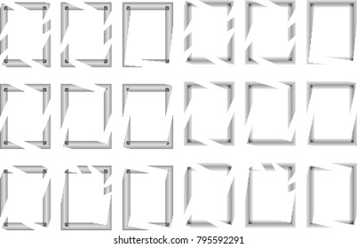 Rectangle Logo with lines.Square unusual icon Design .frame with Vector stripes 
