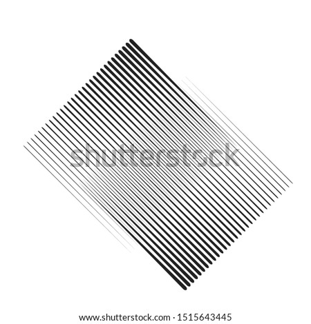 Rectangle Logo with lines.Square unusual icon Design .Black Vector stripes .Geometric shape.