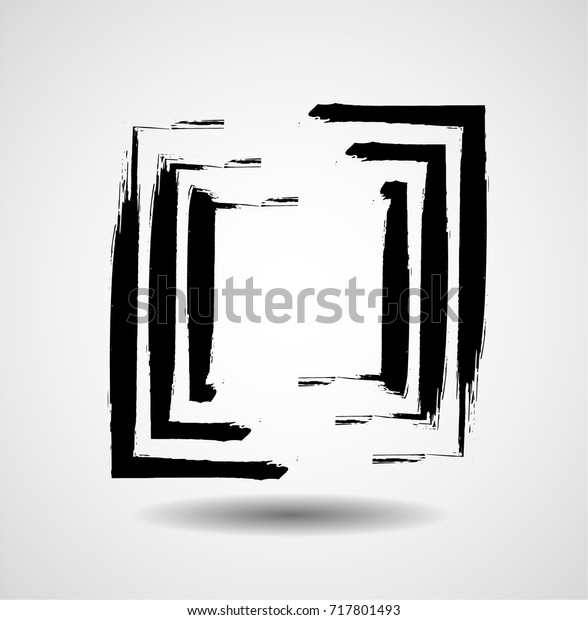Rectangle Logo Linessquare Unusual Icon Design Stock Vector (Royalty