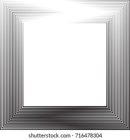 Rectangle Logo with speed lines.Square unusual icon Design .frame with Vector stripes . circular arrows